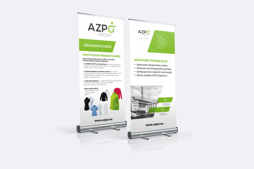 Roll up AZPO -Grafický návrh a zpracování sady roll-up bannerů
